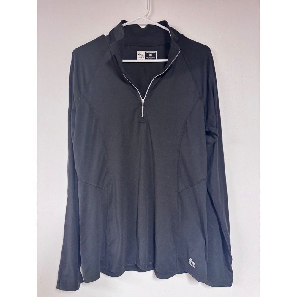 RBX Performance Womens Quarter Zip Long Sleeve Pullover Athletic Top Black XL